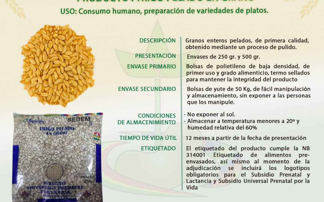 TRIGO PELADO EN GRANO
